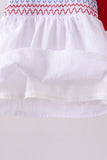 White smocked jacquard bloomer set Aaria Tees