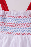 White smocked jacquard ruffle dress - Aaria Tees Aaria Tees