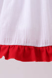 White smocked jacquard ruffle dress - Aaria Tees Aaria Tees