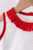 Red star applique ruffle bloomer set Aaria Tees