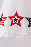 Red star applique ruffle bloomer set Aaria Tees