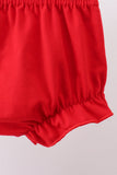 Red star applique ruffle bloomer set Aaria Tees