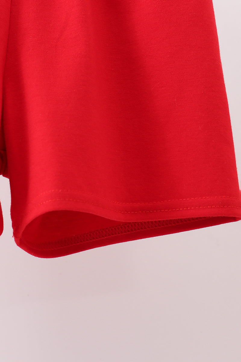 Red star applique shorts set - Aaria Tees Aaria Tees