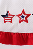 Red star applique ruffle dress - Aaria Tees Aaria Tees
