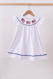 White flag smocked ruffle dress - Aaria Tees Aaria Tees