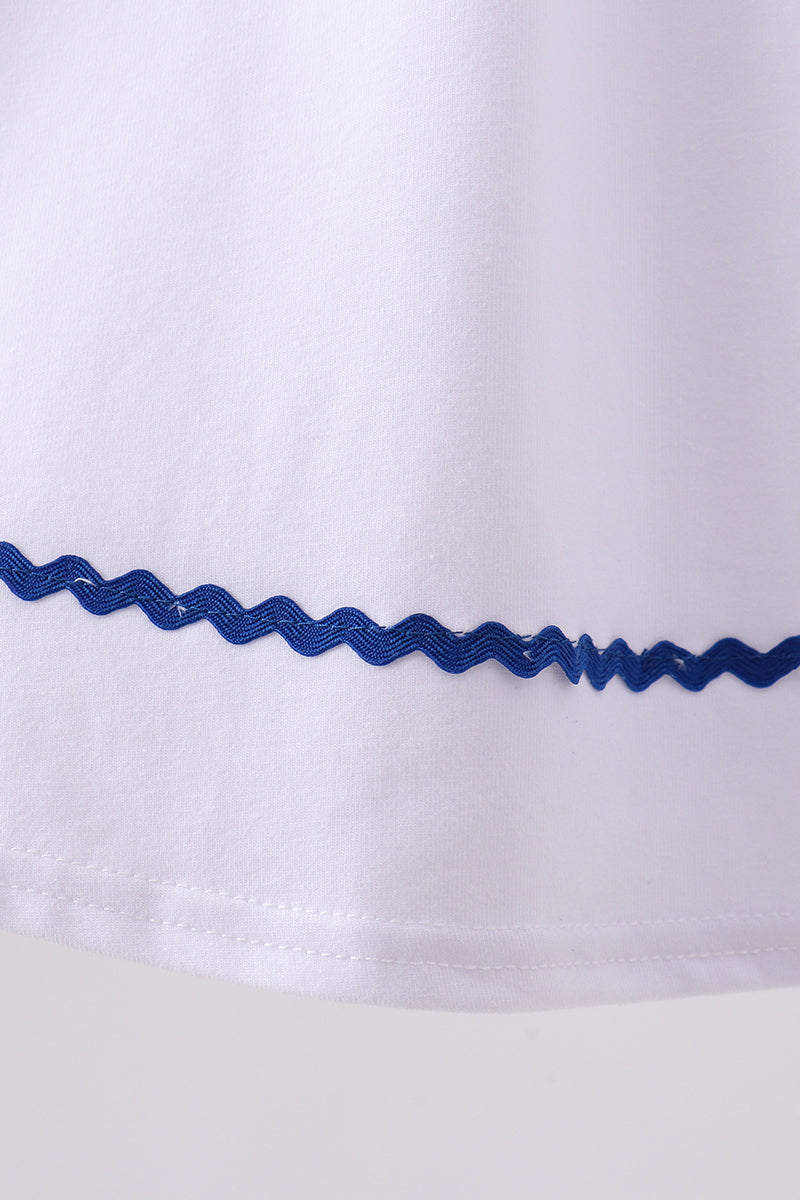 White flag smocked ruffle dress - Aaria Tees Aaria Tees