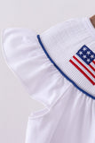 White flag smocked ruffle dress - Aaria Tees Aaria Tees