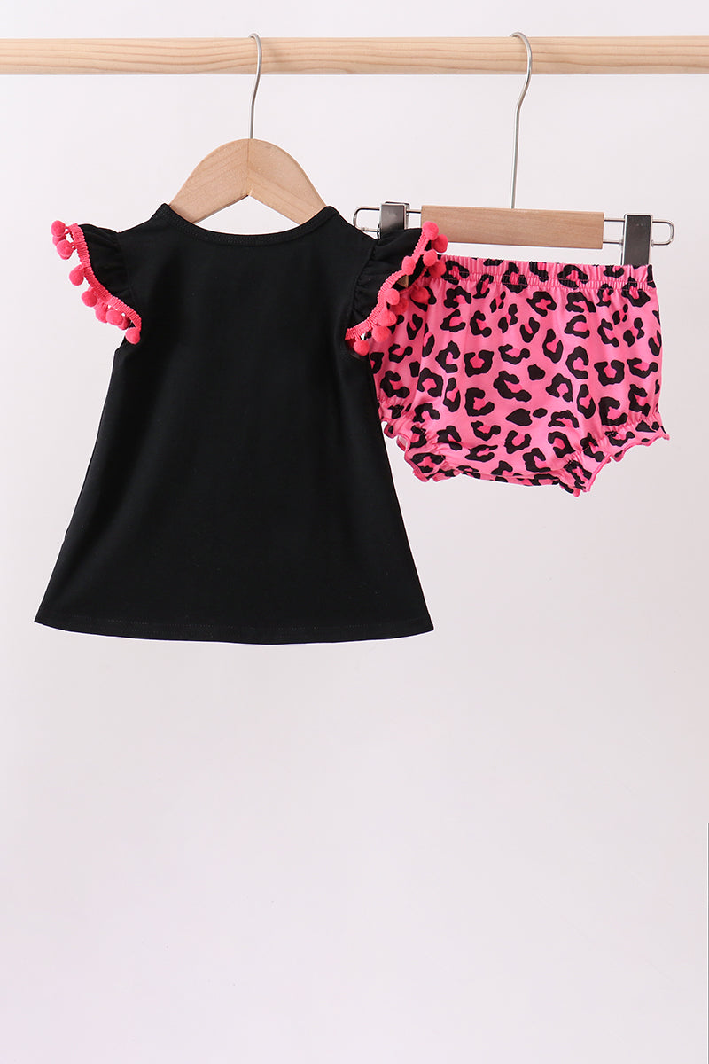 Black let's go girl boots leopard bloomer set - Aaria Tees Aaria Tees