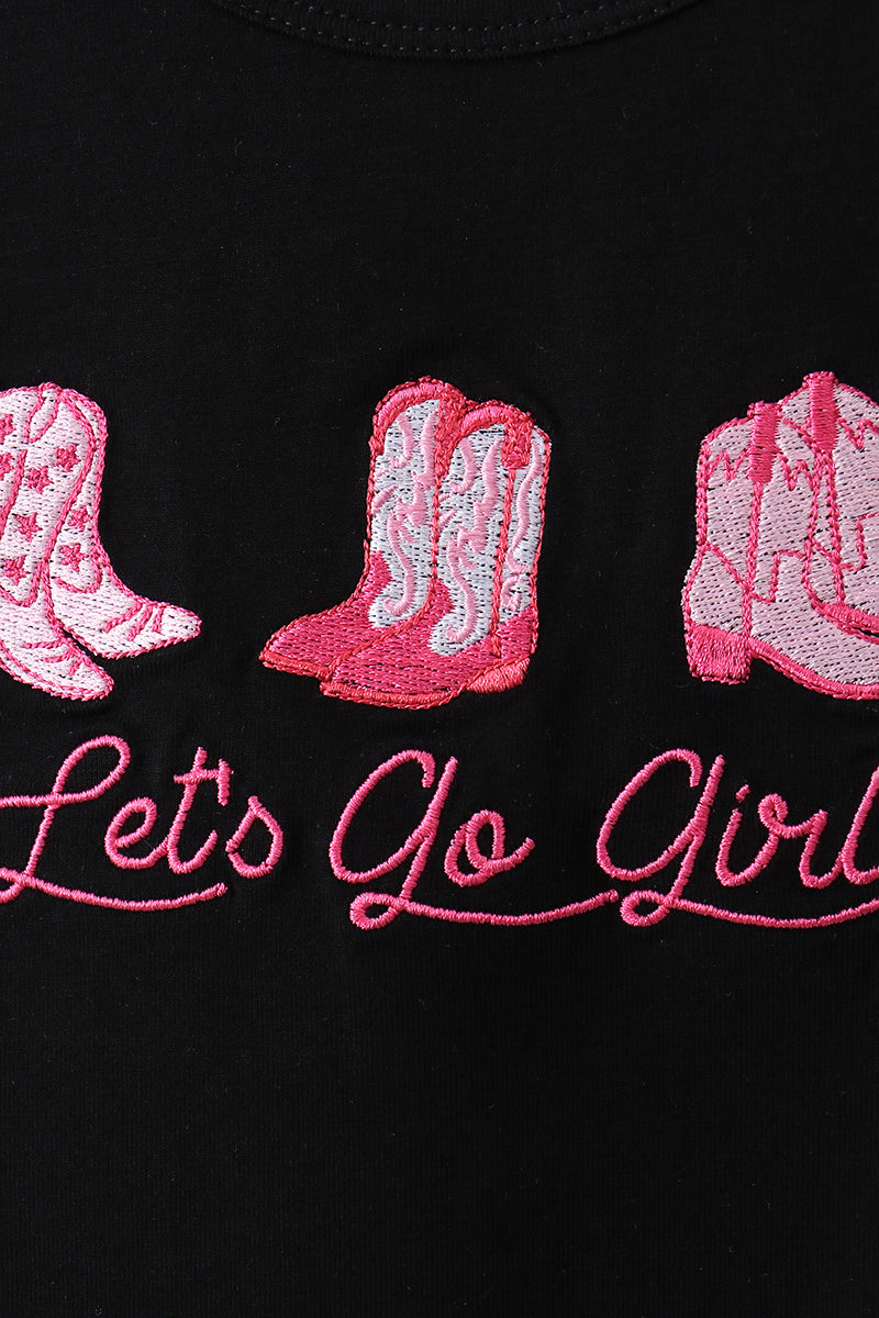 Black let's go girl boots leopard bloomer set - Aaria Tees Aaria Tees