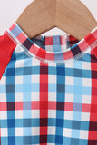 Red plaid one-piece swimsuit - Aaria Tees Aaria Tees