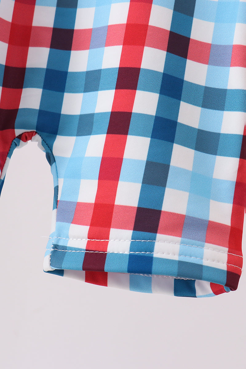 Red plaid one-piece swimsuit - Aaria Tees Aaria Tees