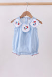 Blue jacquard embroidery bubble - Aaria Tees Aaria Tees