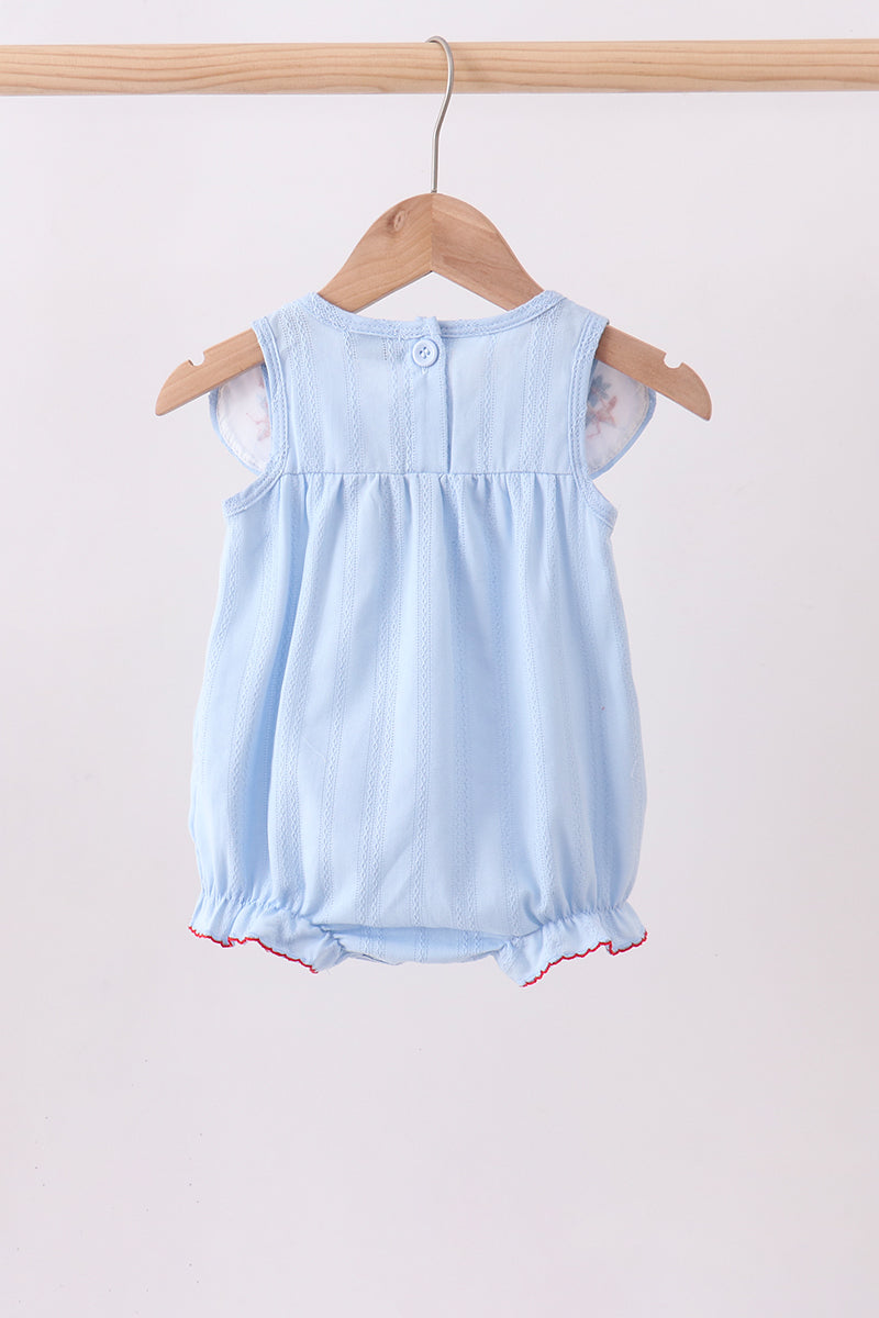 Blue jacquard embroidery bubble - Aaria Tees Aaria Tees