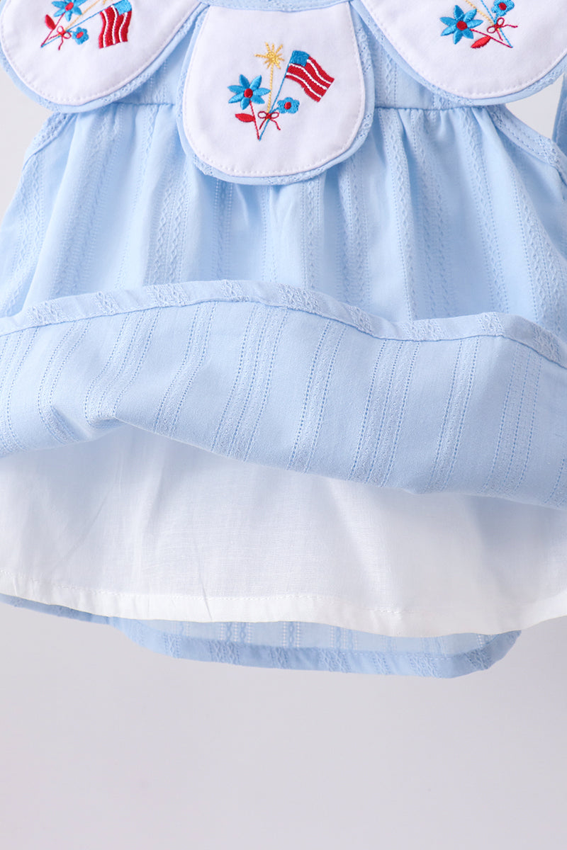 Blue jacquard embroidery bloomer set - Aaria Tees Aaria Tees