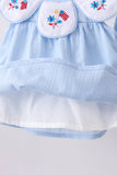 Blue jacquard embroidery bloomer set - Aaria Tees Aaria Tees