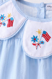 Blue jacquard embroidery bloomer set - Aaria Tees Aaria Tees