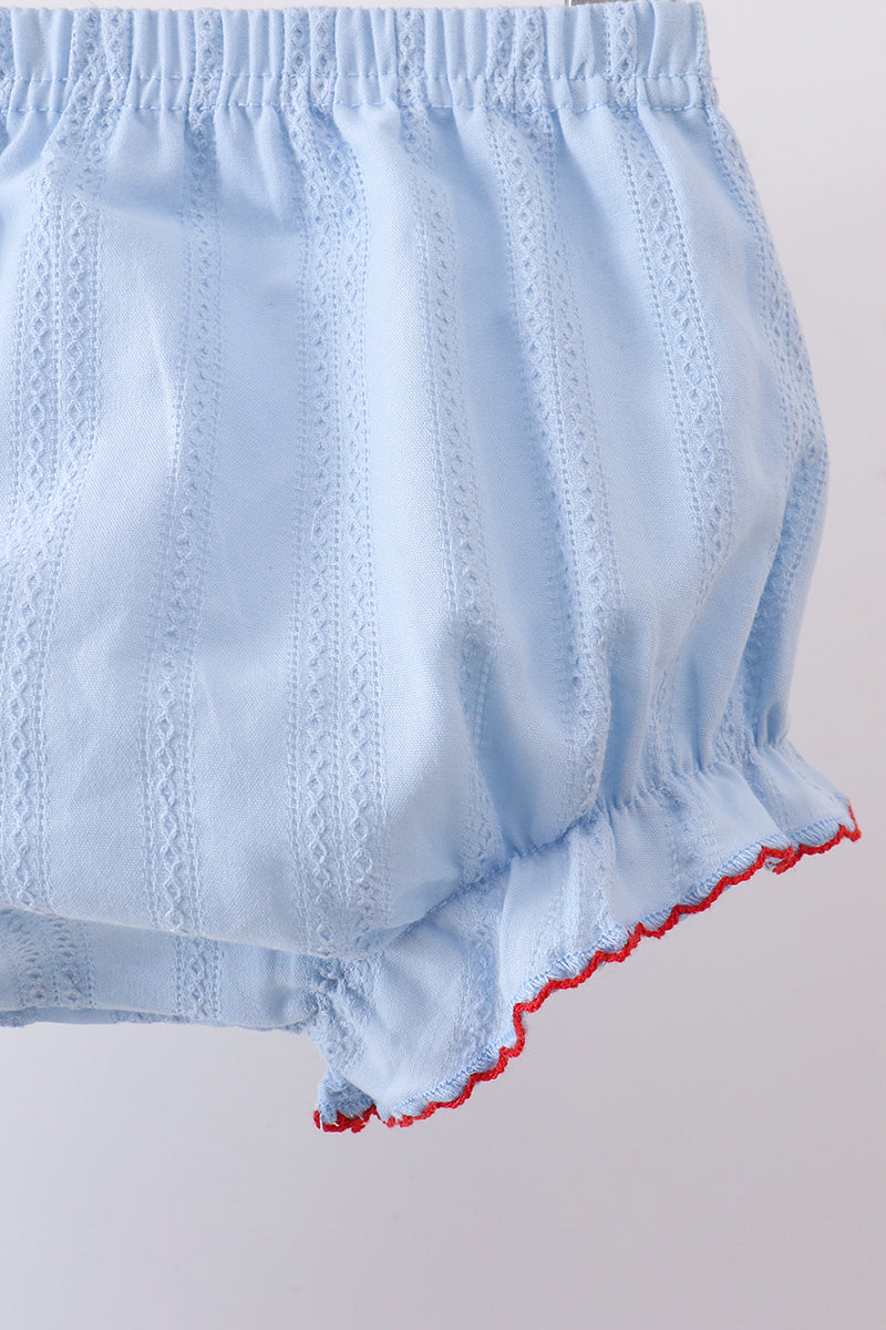 Blue jacquard embroidery bloomer set - Aaria Tees Aaria Tees