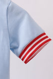 Blue god bless America flag french knot bubble - Aaria Tees Aaria Tees