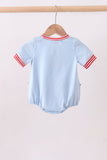 Blue god bless America flag french knot bubble - Aaria Tees Aaria Tees