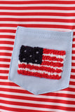 Red stripe flag french knot top - Aaria Tees Aaria Tees