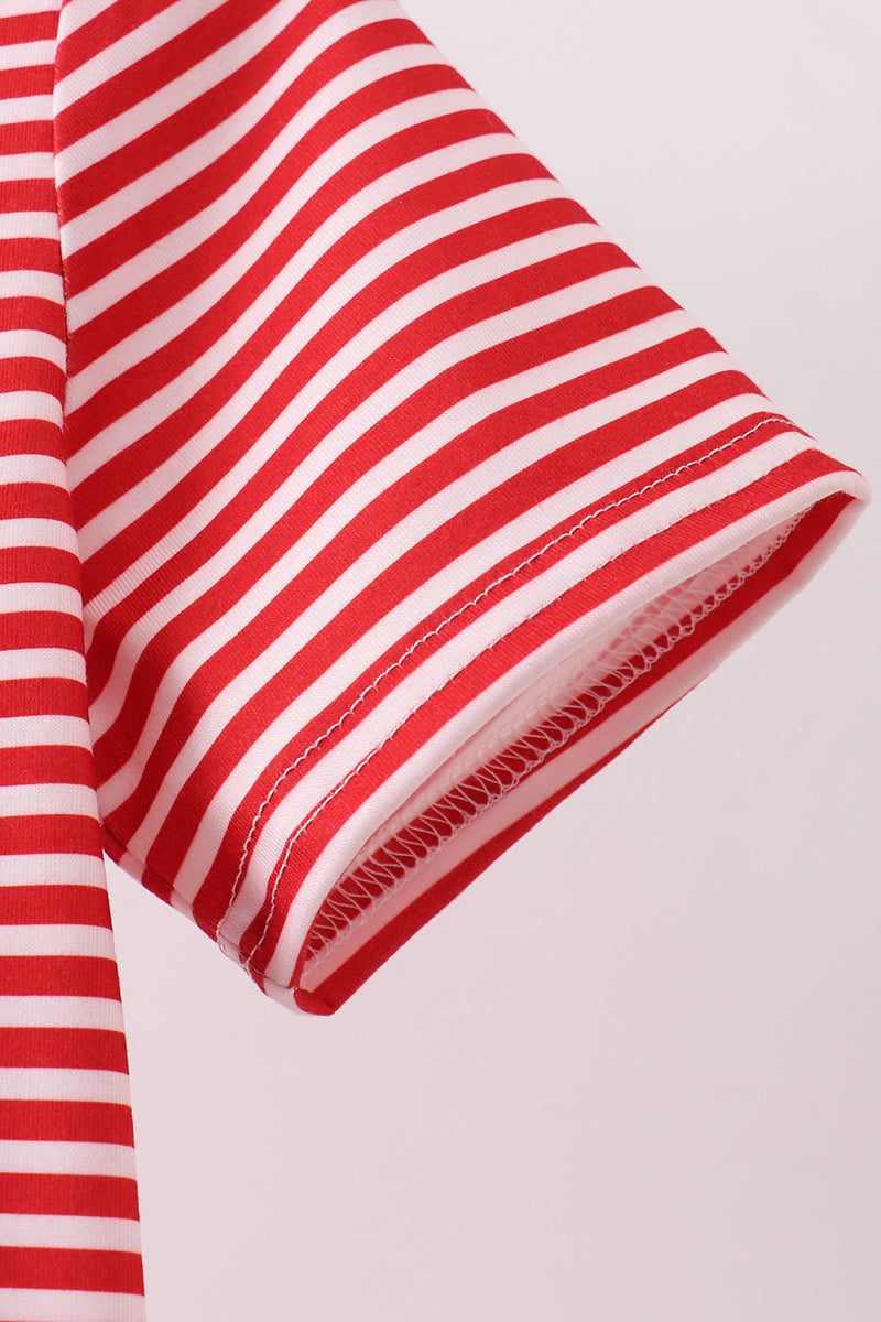 Red stripe flag french knot top - Aaria Tees Aaria Tees