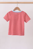 Red stripe flag french knot top - Aaria Tees Aaria Tees