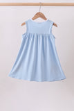 Blue god bless America flag french knot ruffle dress - Aaria Tees Aaria Tees