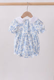 Blue rose smocked bubble - Aaria Tees Aaria Tees