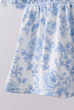 Blue rose smocked bloomer set - Aaria Tees Aaria Tees