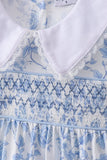 Blue rose smocked dress - Aaria Tees Aaria Tees