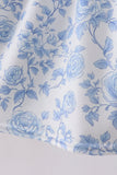 Blue rose smocked dress - Aaria Tees Aaria Tees