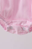 Pink bow smocked ruffle bubble - Aaria Tees Aaria Tees