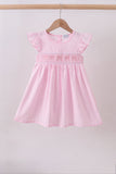 Pink bow smocked ruffle dress - Aaria Tees Aaria Tees