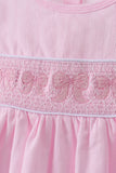 Pink bow smocked ruffle dress - Aaria Tees Aaria Tees
