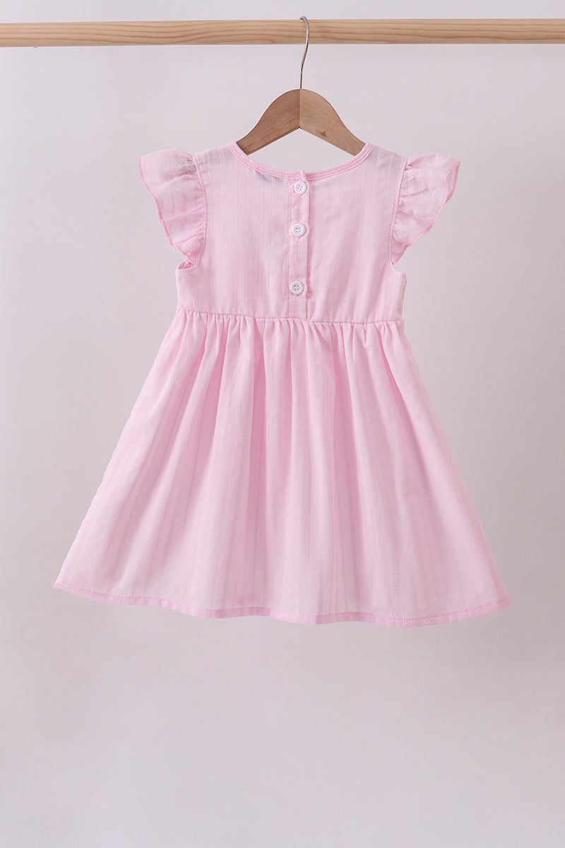 Pink bow smocked ruffle dress - Aaria Tees Aaria Tees