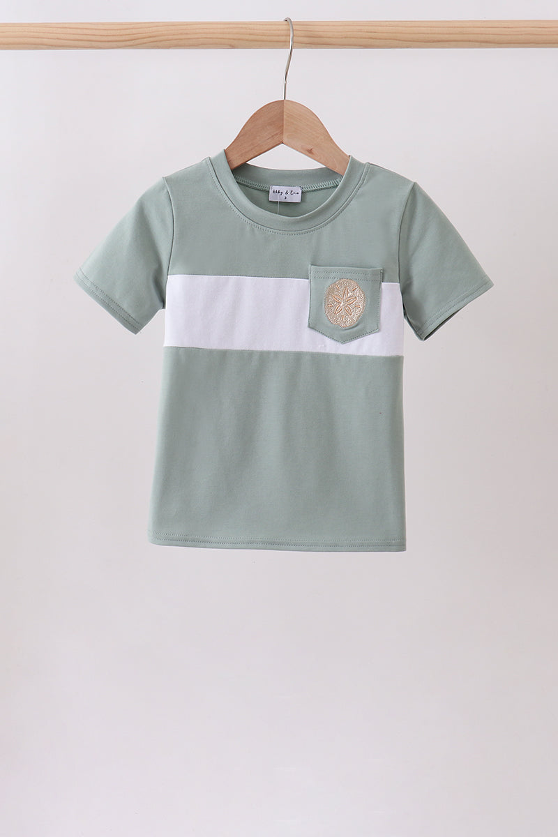 Sage starfish shell embroidery top - Aaria Tees Aaria Tees