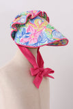 Tropical floral ruffle bow bonnet - Aaria Tees Aaria Tees