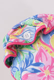 Tropical floral ruffle bow bonnet - Aaria Tees Aaria Tees