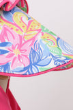 Tropical floral ruffle bow bonnet - Aaria Tees Aaria Tees
