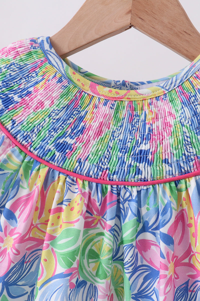 Tropical floral ruffle dress - Aaria Tees Aaria Tees