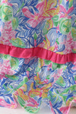 Tropical floral smocked tiered dress - Aaria Tees Aaria Tees