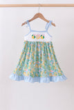 Green lemon smocked ruffle dress - Aaria Tees Aaria Tees