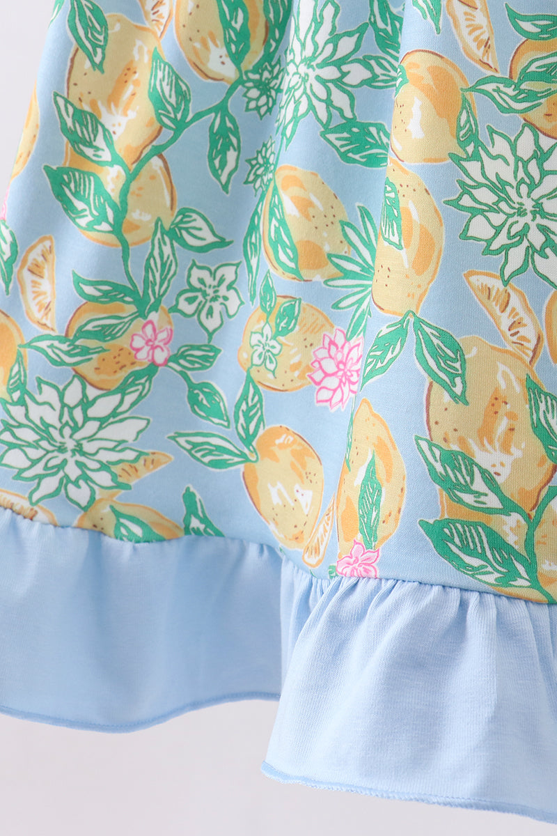 Green lemon smocked ruffle dress - Aaria Tees Aaria Tees