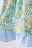Green lemon smocked ruffle dress - Aaria Tees Aaria Tees