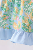 Green lemon smocked ruffle dress - Aaria Tees Aaria Tees