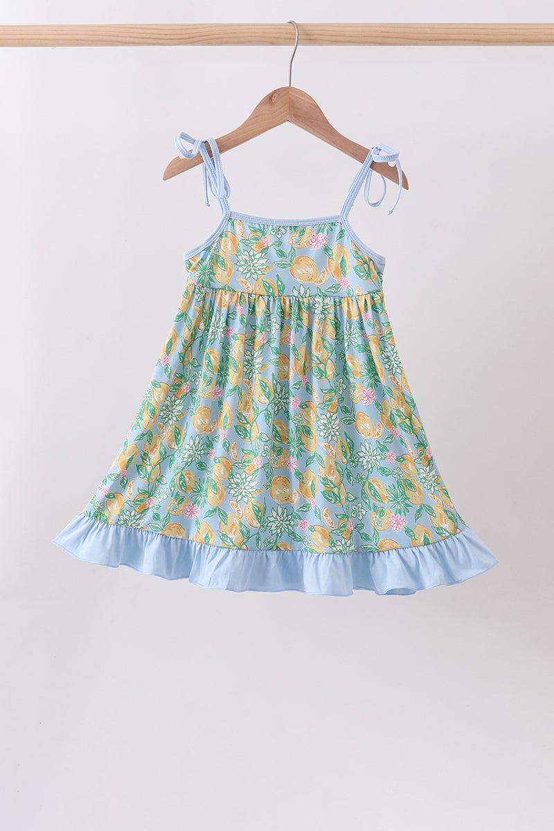 Green lemon smocked ruffle dress - Aaria Tees Aaria Tees