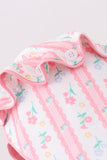 Blush floral ruffle bow bonnet - Aaria Tees Aaria Tees