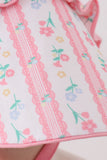 Blush floral ruffle bow bonnet - Aaria Tees Aaria Tees