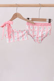 Blush floral print bow 2pc swimsuit - Aaria Tees Aaria Tees