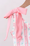 Blush floral print bow 2pc swimsuit - Aaria Tees Aaria Tees